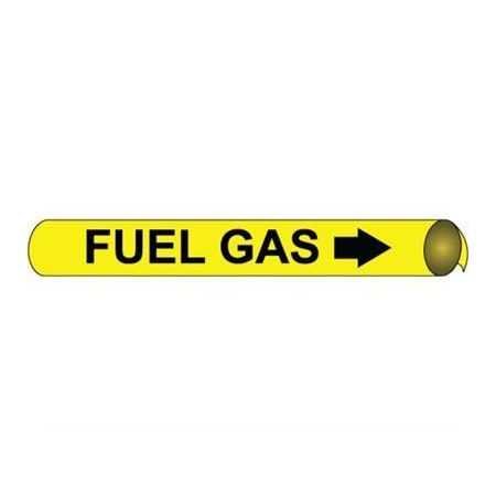 Nmc Pipemarker Strap-On, Fuel Gas B/Y, Fits, H4045 H4045